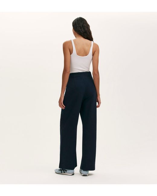 Finery London Blue Nellie Canvas Wide Leg Trousers