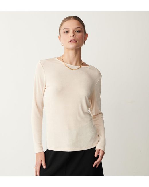 Finery London Natural Brigitte Ivory Jersey Top