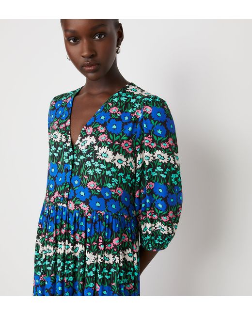 Finery London Blue Naomi Crepe Midi Dress
