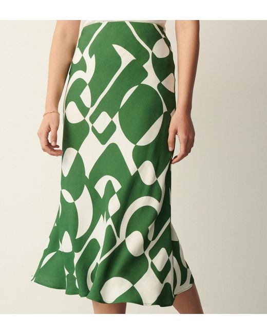 Finery London Green Evelyn Midi Skirt