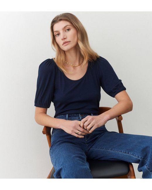 Women's Blue Ana Short Sleeve Top