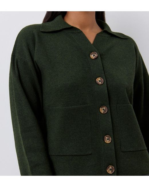 Finery London Green Raegan Button Front Cardigan