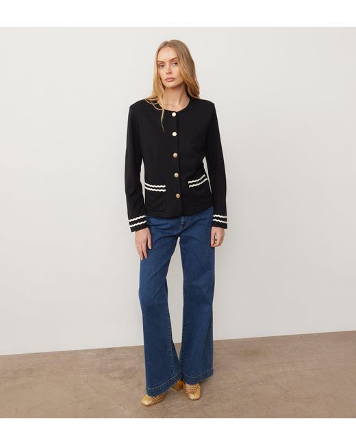 Finery London Blue Molly Ponte Jersey Jacket