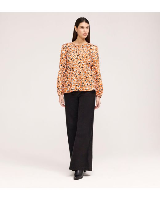 Finery London Orange Bel Cotton Blouse