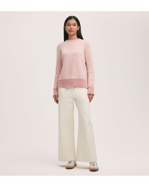 Finery London Pink Stella Cotton Crew Neck Jumper