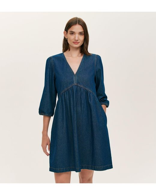 Finery London Blue Marilyn Denim Short Dress