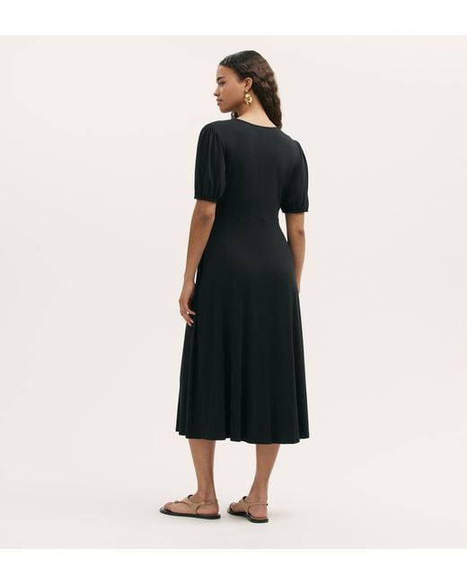Finery London Black Milena Jersey Midi Dress