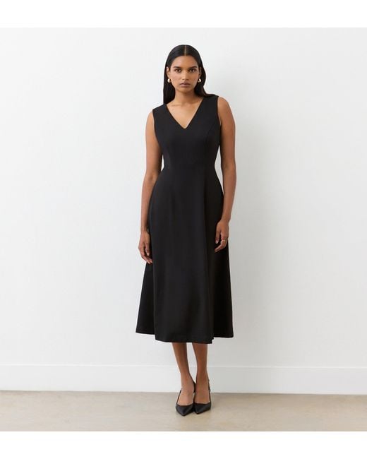 Finery London Black Adele Ponte Jersey Midi Dress