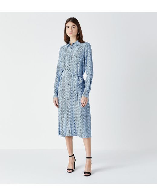 Finery London Blue Cherbury Printed Shirt Dress