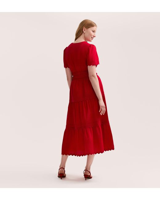Finery London Wren Cotton Midi Tiered Dress