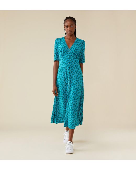 Finery London Blue Camilla Midi Dress