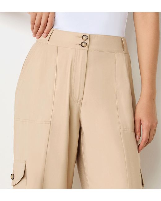 Finery London Natural Sara Cargo Trousers
