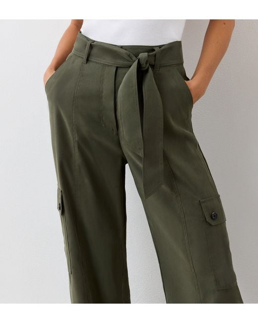 Finery London Green Maxine Wide Leg Trousers