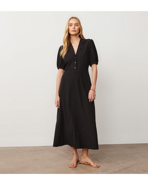 Finery London Black Maya Crepe Midi Dress