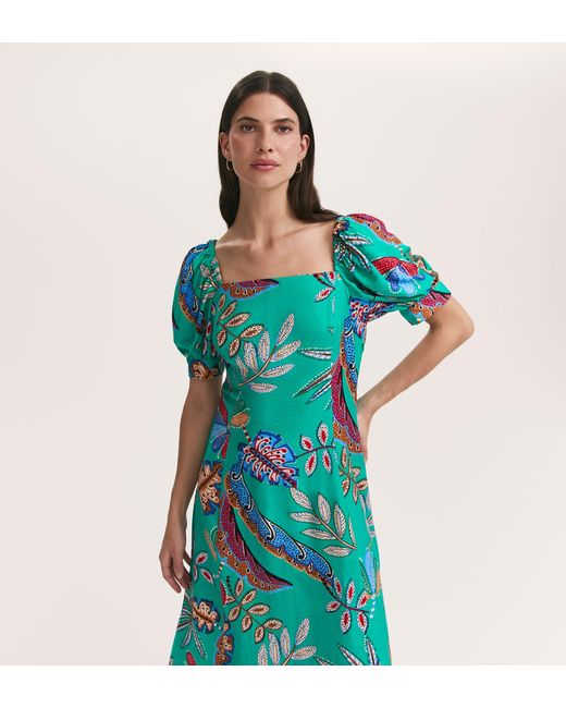 Finery London Green Daisy Midi Dress
