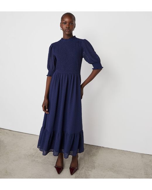Finery London Blue Amelia Georgette Midi Dress