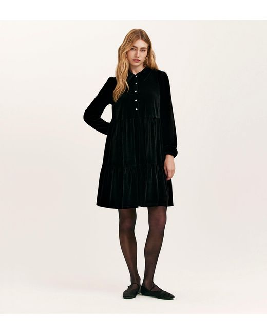 Women's Black Rosanna Velvet Short Dress