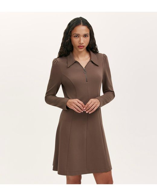 Finery London Natural Lea Ponte Jersey Short Dress