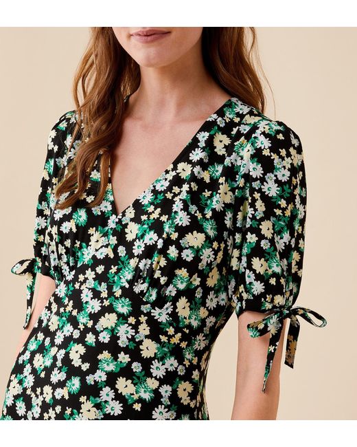 Women's Green Claire Midi Viscose Dress