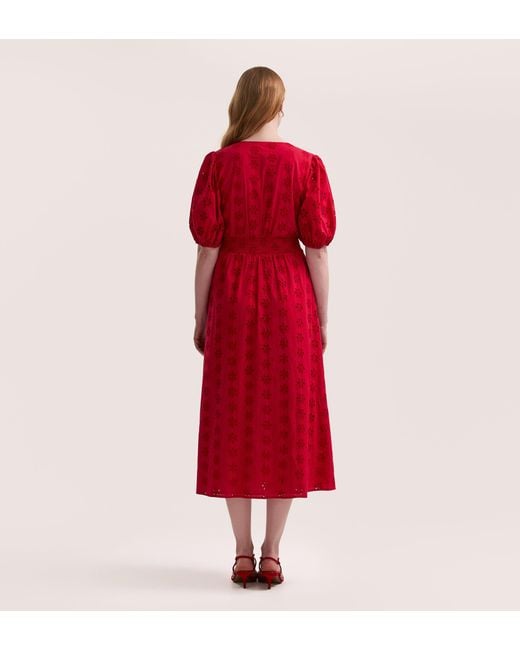 Finery London Una Embroidered Cotton Midi Tea Dress