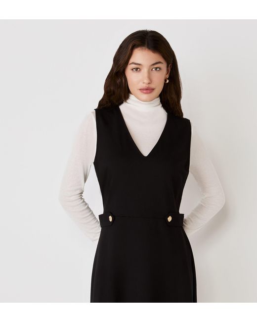 Finery London Black Lori Ponte Jersey Knee Length Dress