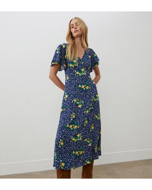 Finery London Blue Saskia Midi Dress