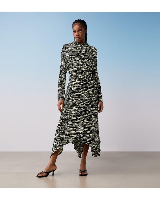 Finery London Blue Charlie Midi Crepe Dress