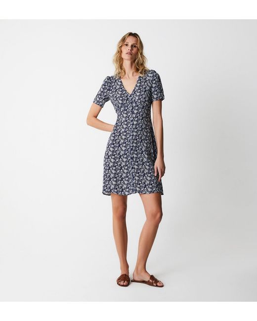 Finery London Blue Mala Mini Dress