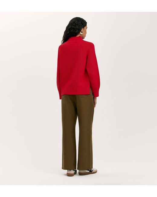 Finery London Red Kaela High Neck Jumper