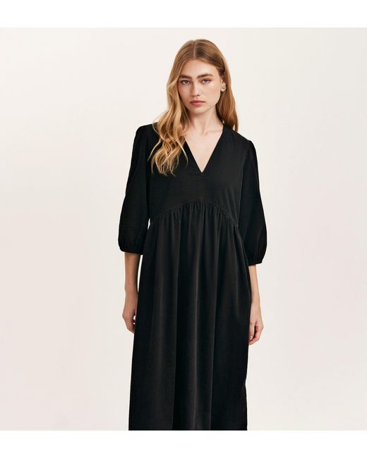 Finery London Black Jaz Corduroy Midi Dress