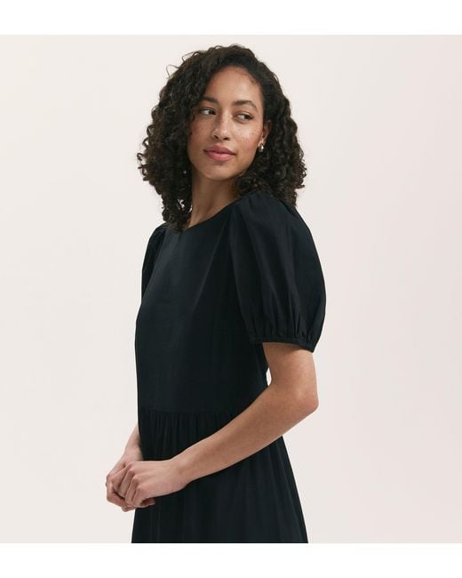 Finery London Black Genevive Cotton Midi Tiered Dress