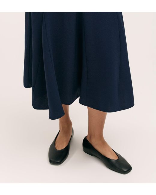 Finery London Blue Fabiola Crepe Midi Skirt
