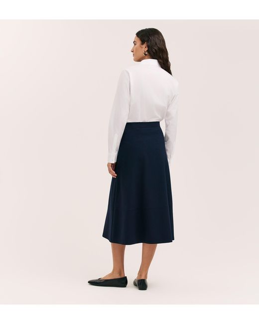 Finery London Blue Mikia Ponte Jersey Midi Skirt