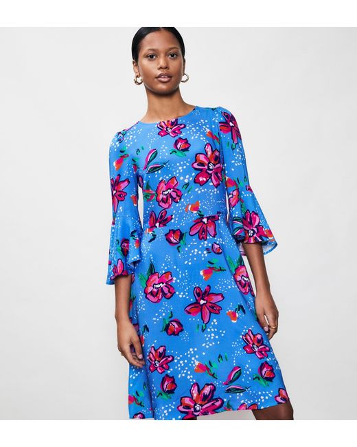 Finery London Blue Quinn Knee Length Dress