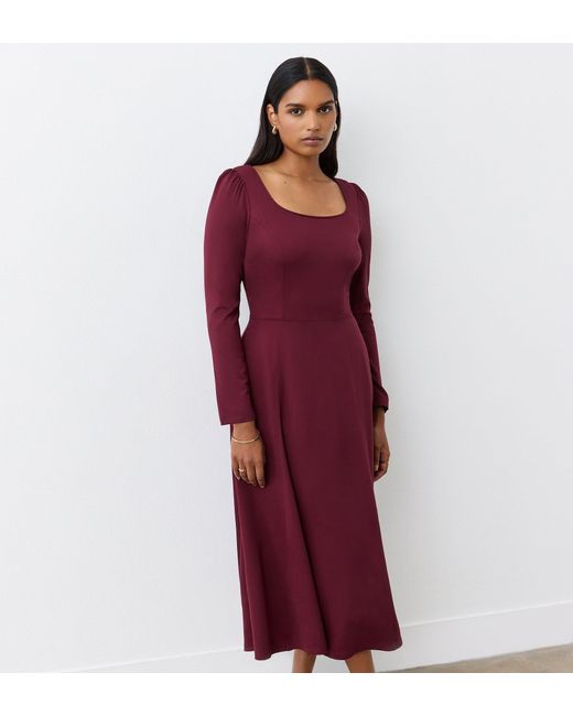Finery London Red Kelly Ponte Jersey Midi Dress