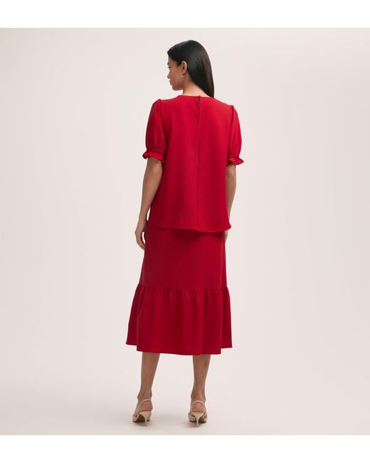 Finery London Red Charlie Crepe T-Shirt