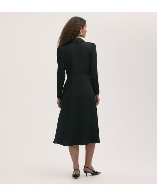 Finery London Black Lucia Crepe Midi Dress