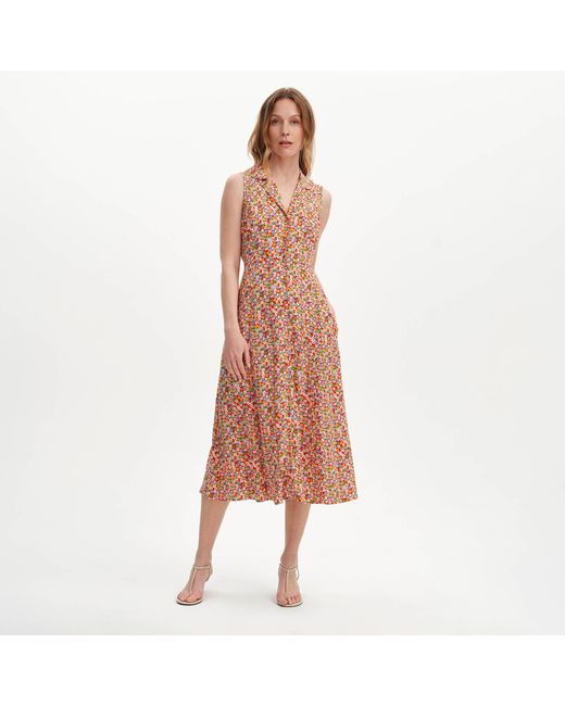 Finery London Multicolor Beatrice Sleeveless Midi Shirt Dress