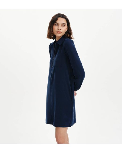 Finery London Blue Enriko Cupro Short Dress