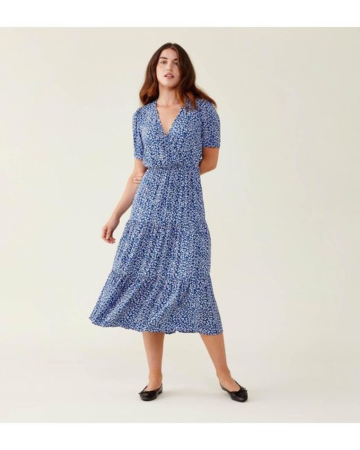 Finery London Blue Amara Midi Dress