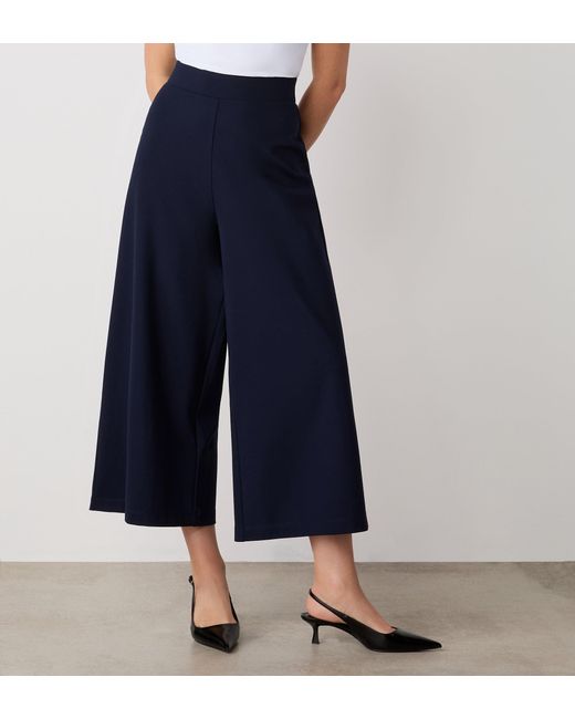 Finery London Blue Miribel Cropped Ponte Jersey Trousers