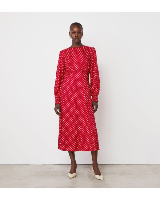 Women's Red Kimmy Polka Dot Midi Dress
