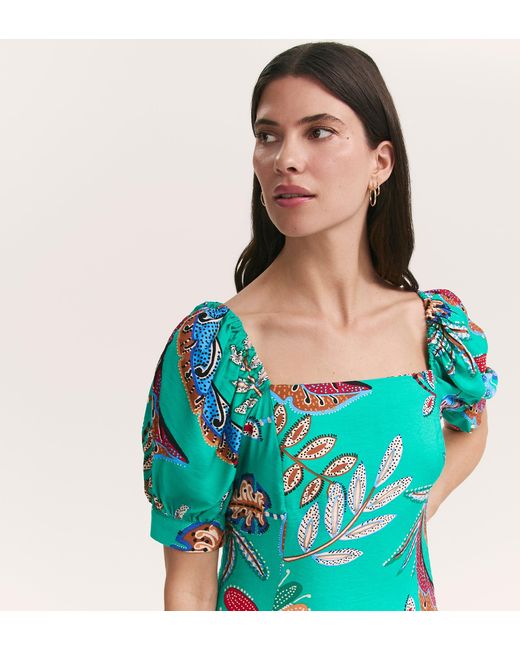 Finery London Green Daisy Midi Dress