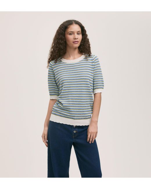 Finery London Blue Rita Short Sleeve Top