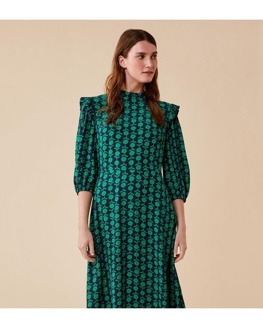 Finery London Green Belen Crepe Midi Dress