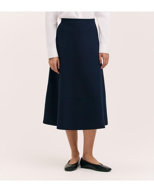 Finery London Blue Mikia Ponte Jersey Midi Skirt