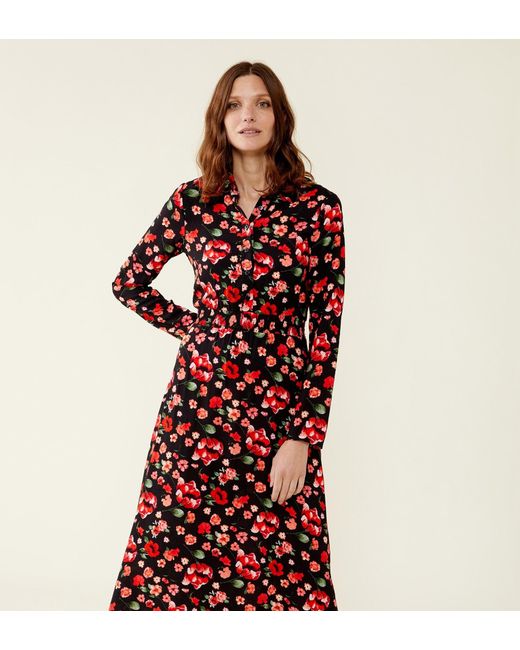 Women's Red Cassie Midi Shirt Dress