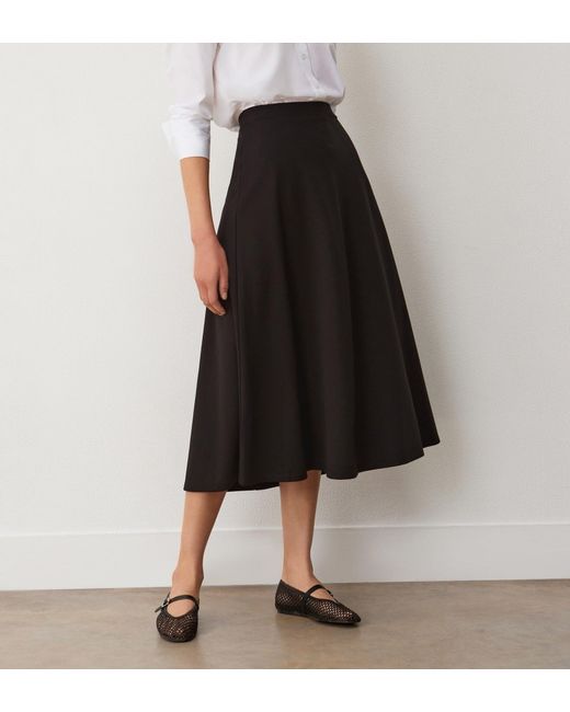 Finery London Black Ruth Ponte Jersey Midi Skirt
