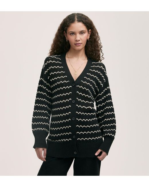 Finery London Black Alena Crochet Cardigan