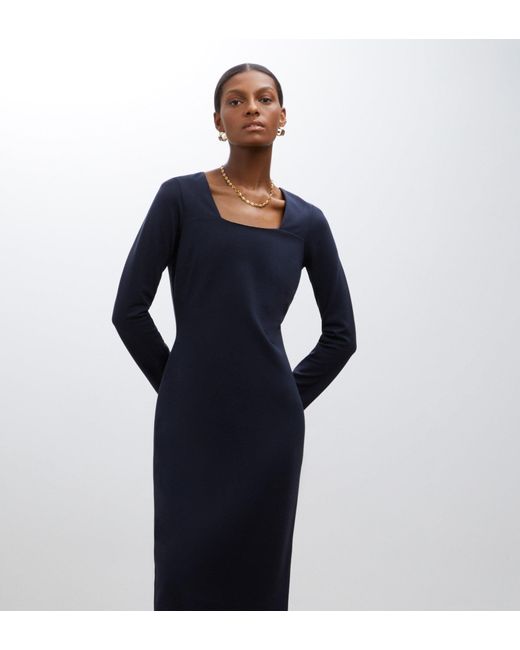 Finery London Blue Glain Ponte Jersey Dress